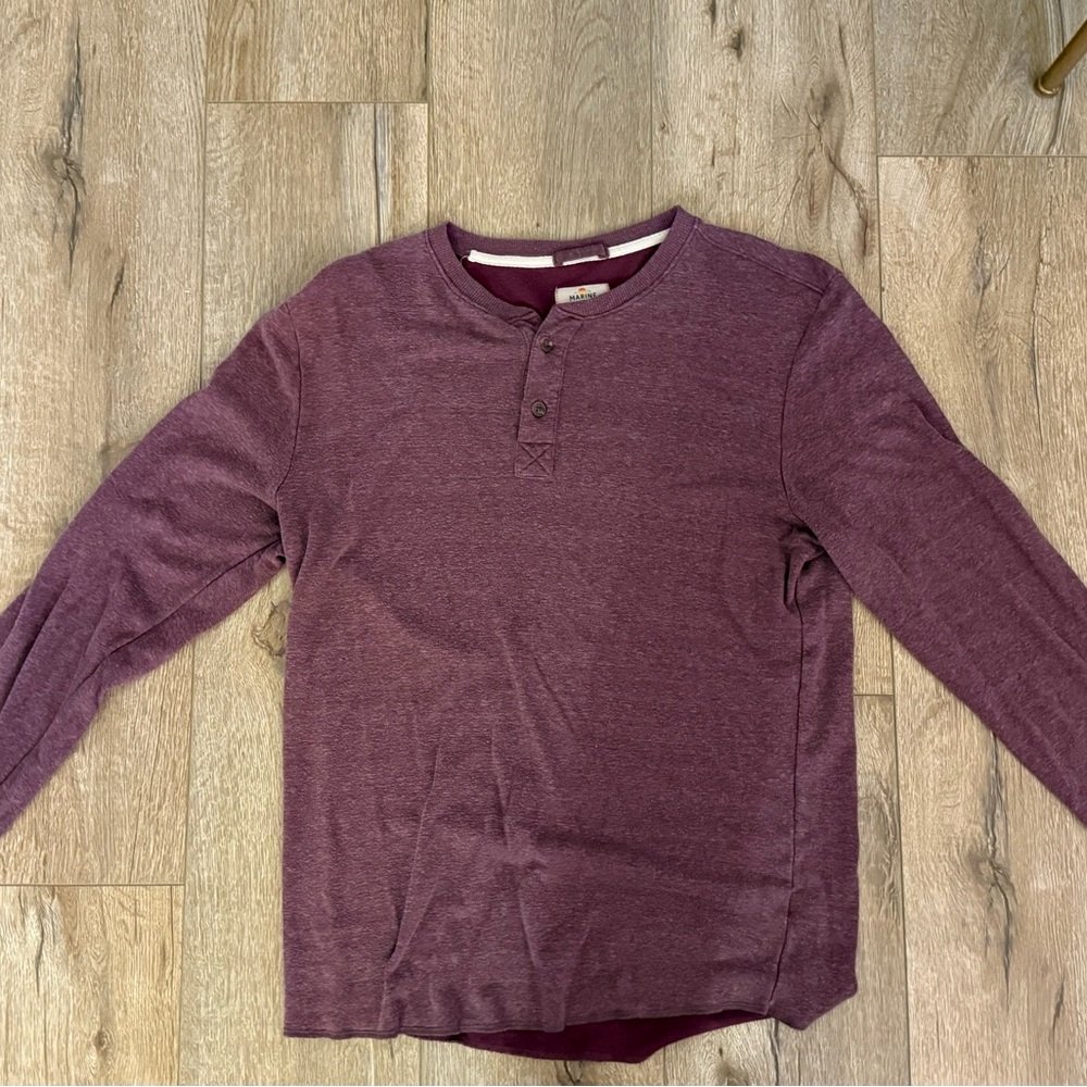 Marine Layer Long Sleeve Henley - Plum